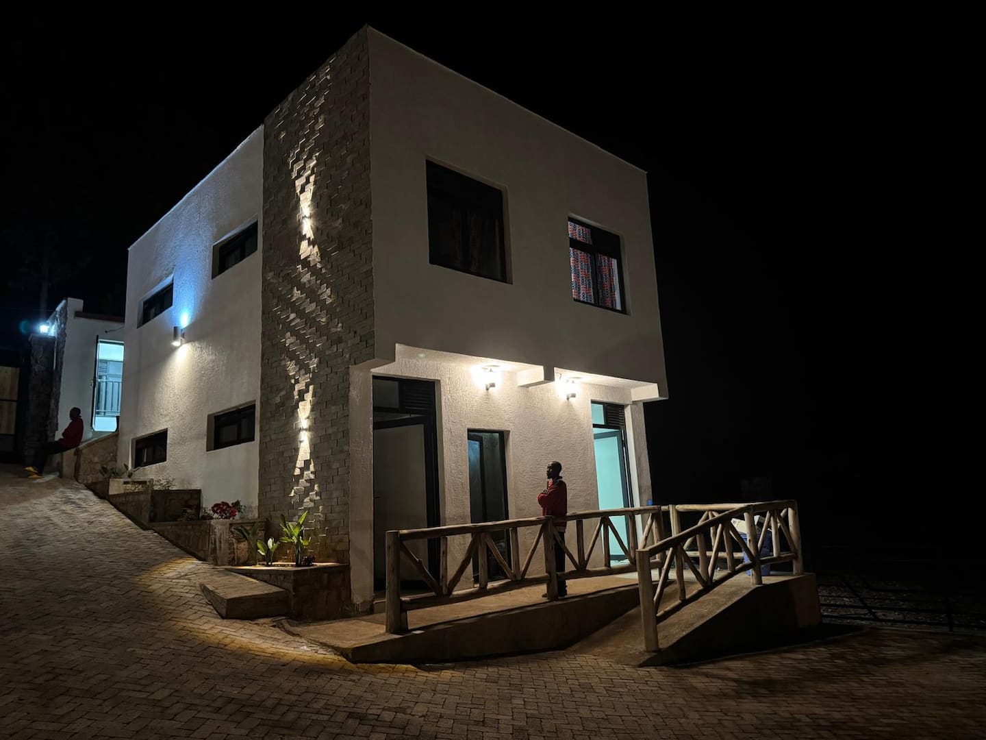 The annexe house in the evening